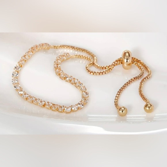 **Buy 4 Get 1 Free. $5 items only!  Gold Plated Adjustable Bracelet. - Picture 1 of 3